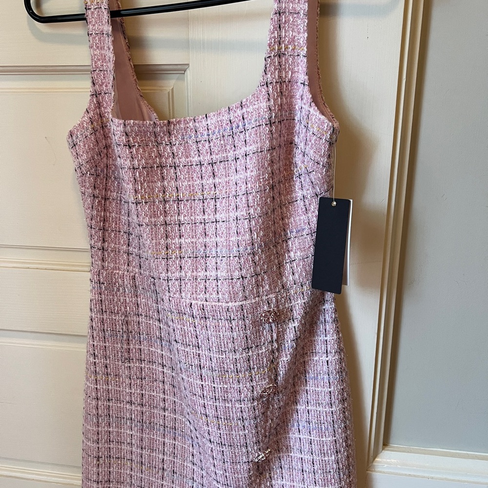 City Studio Pink and White Sheath Mini Dress